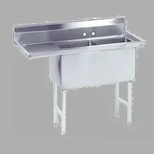 ADVANCE TABCO FS-2-3024-24L Fabricated Sink, 2-Cpt., 24 Inch L Drainboard, Size 30 X 24 X 14 Inch, 14 Ga 304 Ss | CD7UFX