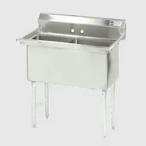 ADVANCE TABCO FS-2-3024 Fabricated Sink, 2-Cpt., No Drainboard, Size 30 X 24 X 14 Inch, 14 Ga 304 Ss | CD7UFW