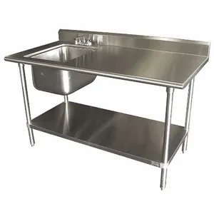 ADVANCE TABCO KMS-11B-305L Scullery Sink With Right Work Table Floor | AC9RCT 3JDT8