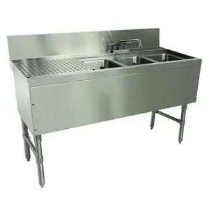 ADVANCE TABCO PRB-24-43R Prestige Underbar Sink Unit, 3-Cpt., 48 X 25 X 36 Inch Size, L-To-B | CD7XDB