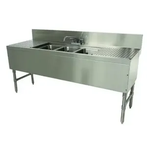 ADVANCE TABCO PRB-24-53C Prestige Underbar Sink Unit, 3-Cpt., 60 X 25 X 36 Inch Size, L-To-B | CD7XDD