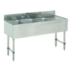 ADVANCE TABCO SLB-43L Special Value Sink Unit, 3-Cpt., 48 X 18 X 33 Inch Overall Size | CD7YKE