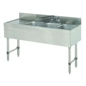 ADVANCE TABCO SLB-43R Special Value Sink Unit, 3-Cpt., 48 X 18 X 33 Inch Overall Size | CD7YKF