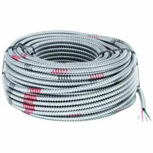 AFC CABLE SYSTEMS 2105S42-00 Metal Clad Armored Cable, 3 with Insulated CU Ground Conductors, Silver | CN8DCA 4JC32