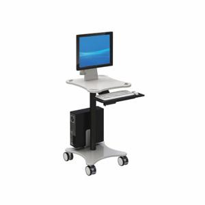 AFC INDUSTRIES PC900-114 Mobile Medical Equipment Workstation, Steel, Swivel/ Swivel with Brake, Gray | CN8DBP 52AY26