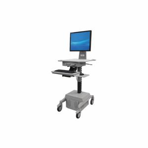 AFC INDUSTRIES PC910-11 Mobile Medical Equipment Workstation, Steel, Swivel/ Swivel with Brake, Gray | CN8DBR 52AY27