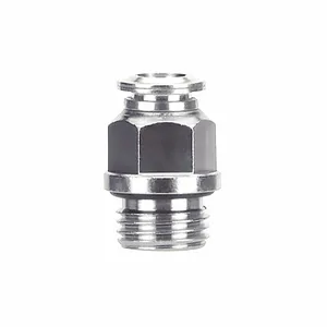 AIGNEP 57020-8-1/8 Tube Fitting, Straight Male, Metal Release Collet, 8mm Tube x 1/8 Inch BSPP | CL7UHJ