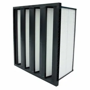 AIR HANDLER 53DK13 V-Bank Air Filter, 16x24x12 Nominal Filter Size, Fiberglass, Plastic, 4 Vs | CN8DXK