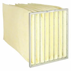 AIR HANDLER 54FF15 Pocket Air Filter, 24x24x36 Nominal Filter Size, Yellow, Fiberglass, 8 Pockets | CN8DWW