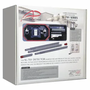 AIR PRODUCTS AND CONTROLS SL-701 KIT Carbon Monoxide Duct Detector Kit, Plastic, Duct, 2 1/4 Inch Dp | CN8DYE 45JU38