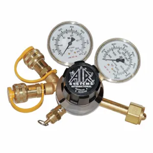 AIR SYSTEMS INTERNATIONAL RG-3000-2Y Breathing Air Regulator, Dual Gauge, 2 Fitting, 3000 psi | AA6HTF 14A066