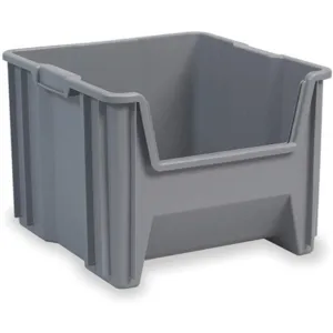 AKRO-MILS 13018GREY Stacking Bin, 17-1/2 Inch Length, 16-1/2 Inch Width, 12-1/2 Inch Height, Gray | AD8CWQ 4HY47