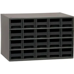 AKRO-MILS 19320BLK Drawer Bin Cabinet, 20 Drawers, 11 Inch Depth, 11 Inch Height, 17 Inch Width, Black | AA8FPH 18D794