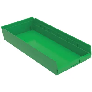 AKRO-MILS 30174GREEN Shelf Bin, 23-5/8 Inch Length, 11-1/8 Inch Width, 4 Inch Height, Green | AB3PCJ 1UMU1