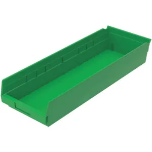 AKRO-MILS 30-184 GREEN Shelf Bin, 23-5/8 Inch Length, 8-3/8 Inch Width, 4 inch Height, Green | AB3PCH 1UMT9