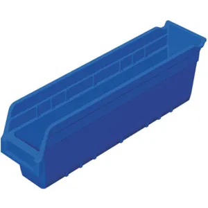 AKRO-MILS 30048BLUE Shelf Bin, 17-7/8 Inch Length, 4-1/8 Inch Width, 6 Inch Height, Blue | AD8GTK 4KEW5