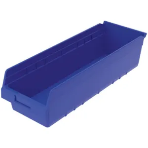 AKRO-MILS 30084BLUE Shelf Bin, 23-5/8 Inch Length, 8-3/8 Inch Width, 6 Inch Height, Blue | AD3NCA 40J797