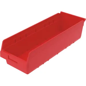 AKRO-MILS 30084RED Shelf Bin, 23-5/8 Inch Length, 8-3/8 Inch Width, 6 Inch Height, Red | AD3NCB 40J799