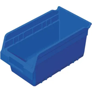 AKRO-MILS 30090BLUE Shelf Bin, 11-5/8 Inch Length, 6-5/8 Inch Width, 6 Inch Height, Blue | AD8GTN 4KEX1