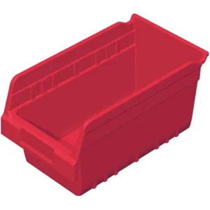 AKRO-MILS 30090RED Shelf Bin, 11-5/8 Inch Length, 6-5/8 Inch Width, 6 Inch Height, Red | AD8GTL 4KEW8