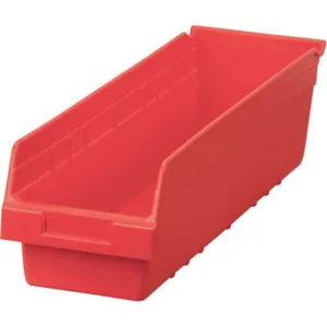 AKRO-MILS 30094RED Shelf Bin, 23-5/8 Inch Length, 6-5/8 Inch Width, 6 Inch Height, Red | AA2EKN 10F118