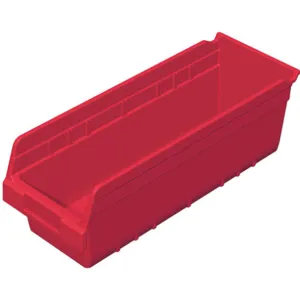 AKRO-MILS 30098RED Shelf Bin, 17-7/8 Inch Length, 6-5/8 Inch Width, 6 Inch Height, Red | AD8GTE 4KEV7