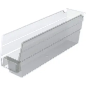 AKRO-MILS 30110SCLAR Shelf Bin, 11-5/8 Inch Length, 2-3/4 Inch Width, 4 Inch Height, Clear | AD3NPZ 40K437