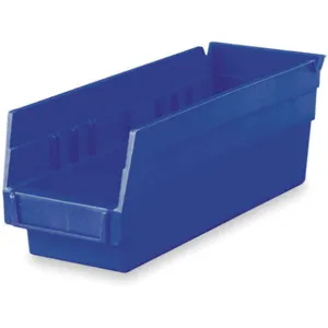 AKRO-MILS 30120BLUE Shelf Bin, 11-5/8 Inch Length, 4-1/8 Inch Width, 4 Inch Height, Blue | AE6ZDV 5W840