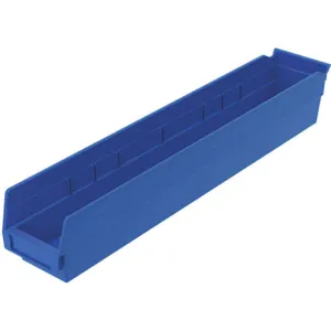 AKRO-MILS 30124BLUE Shelf Bin, 23-5/8 Inch Length, 4-1/8 Inch Width, 4 inch Height, Blue | AE6ZED 5W848