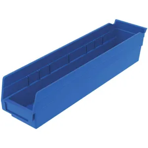 AKRO-MILS 30128BLUE Shelf Bin, 17-7/8 Inch Length, 4-1/8 Inch Width, 4 Inch Height, Blue | AE6ZDZ 5W844