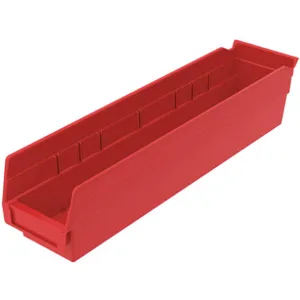 AKRO-MILS 30128RED Shelf Bin, 17-7/8 Inch Length, 4-1/8 Inch Width, 4 Inch Height, Red | AC3TRD 2W719