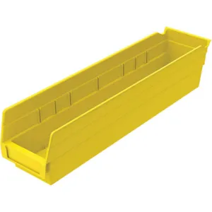 AKRO-MILS 30128YELLO Shelf Bin, 17-7/8 Inch Length, 4-1/8 Inch Width, 4 Inch Height, Yellow | AE6ZEN 5W857