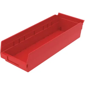 AKRO-MILS 30138RED Shelf Bin, 17-7/8 Inch Length, 6-5/8 Inch Width, 4 Inch Height, Red | AC3TRE 2W720