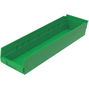 AKRO-MILS 30164GREEN Shelf Bin, 23-5/8 Inch Length, 6-5/8 Inch Width, 4 inch Height, Green | AB3PCG 1UMT8