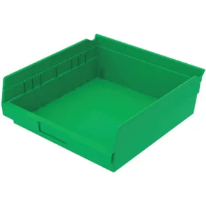 AKRO-MILS 30170GREEN Shelf Bin, 11-5/8 Inch Length, 11-1/8 Inch Width, 4 Inch Height, Green | AB3PCA 1UMT2