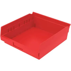 AKRO-MILS 30170RED Shelf Bin, 11-5/8 Inch Length, 11-1/8 Inch Width, 4 Inch Height, Red | AE6ZDN 5W834