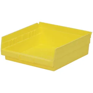 AKRO-MILS 30170YELLO Shelf Bin, 11-5/8 Inch Length, 11-1/8 Inch Width, 4 Inch Height, Yellow | AE6ZEM 5W856