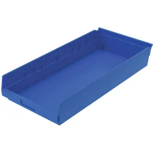 AKRO-MILS 30174BLUE Shelf Bin, 23-5/8 Inch Length, 11-1/8 Inch Width, 4 Inch Height, Blue | AE6ZEG 5W851