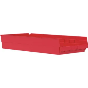 AKRO-MILS 30174RED Shelf Bin, 23-5/8 Inch Length, 11-1/8 Inch Width, 4 Inch Height, Red | AE6ZDT 5W838