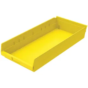 AKRO-MILS 30174YELLO Shelf Bin, 23-5/8 Inch Length, 11-1/8 Inch Width, 4 Inch Height, Yellow | AE6ZEW 5W864