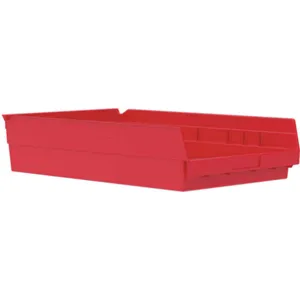 AKRO-MILS 30178RED Shelf Bin, 17-7/8 Inch Length, 11-1/8 Inch Width, 4 Inch Height, Red | AE6ZDP 5W835