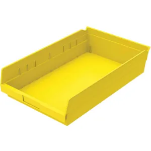 AKRO-MILS 30178YELLO Shelf Bin, 17-7/8 Inch Length, 11-1/8 Inch Width, 4 Inch Height, Yellow | AE6ZER 5W860