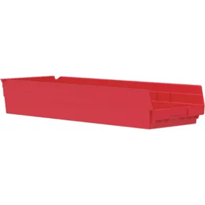 AKRO-MILS 30184RED Shelf Bin, 23-5/8 Inch Length, 8-3/8 Inch Width, 4 inch Height, Red | AE6ZDR 5W837