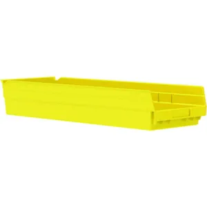 AKRO-MILS 30184YELLO Shelf Bin, 23-5/8 Inch Length, 8-3/8 Inch Width, 4 inch Height, Yellow | AE6ZEV 5W863