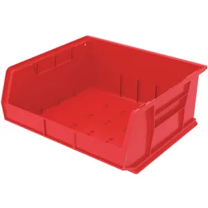 AKRO-MILS 30250RED Hang/Stack Bin, 7 Inch Height, 16-1/2 Inch Width, 14-3/4 Inch Length, Red | AC3TKR 2W076