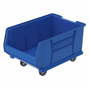 AKRO-MILS 30288MOBBLUE Mobile Bin, 23 7/8 Inch Overall Length, 16 1/2 Inch X 14 1/2 Inch, Blue | CN8EFW 20XK10