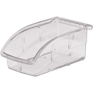 AKRO-MILS 305A3 Hang And Stack Bin, 7-3/8 Inch Length, 4-1/8 Inch Width, 3-1/4 Inch Height, Clear | AE8XMU 6GDL5