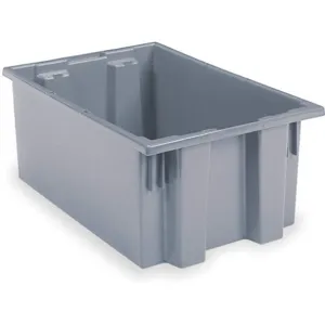 AKRO-MILS 35190GREY Nest and Stack Container, 19-1/2 Inch Length, Gray | AJ2JEX 5W063