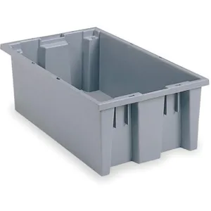 AKRO-MILS 35200GREY Nest and Stack Container, 19-1/2 Inch Length, Gray | AJ2JEY 5W877