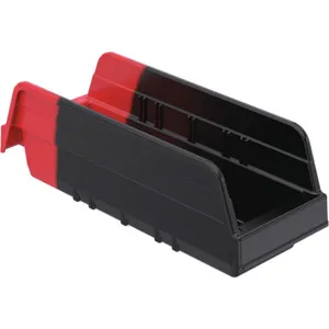 AKRO-MILS 36442BLKRED Indicator Bin, 11-5/8 Inch Length, 4-1/8 Inch Width, 4 Inch Height, Black/Red | AG4UTN 34RD37